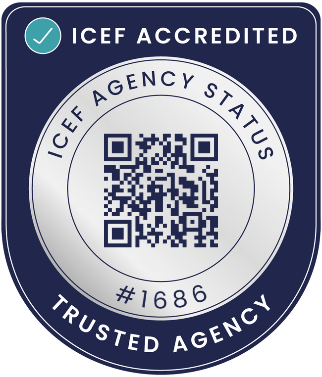 ICEF accreditation badge for Astolinks